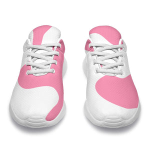 Pastel Pink And White Cow Print Sport Shoes GearFrost