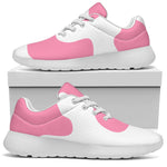 Pastel Pink And White Cow Print Sport Shoes GearFrost