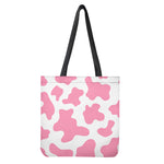 Pastel Pink And White Cow Print Tote Bag