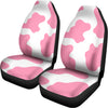 Pastel Pink And White Cow Print Universal Fit Car Seat Covers