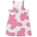Pastel Pink And White Cow Print Women's Racerback Tank Top