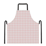 Pastel Pink And White Houndstooth Print Apron