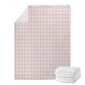 Pastel Pink And White Houndstooth Print Blanket