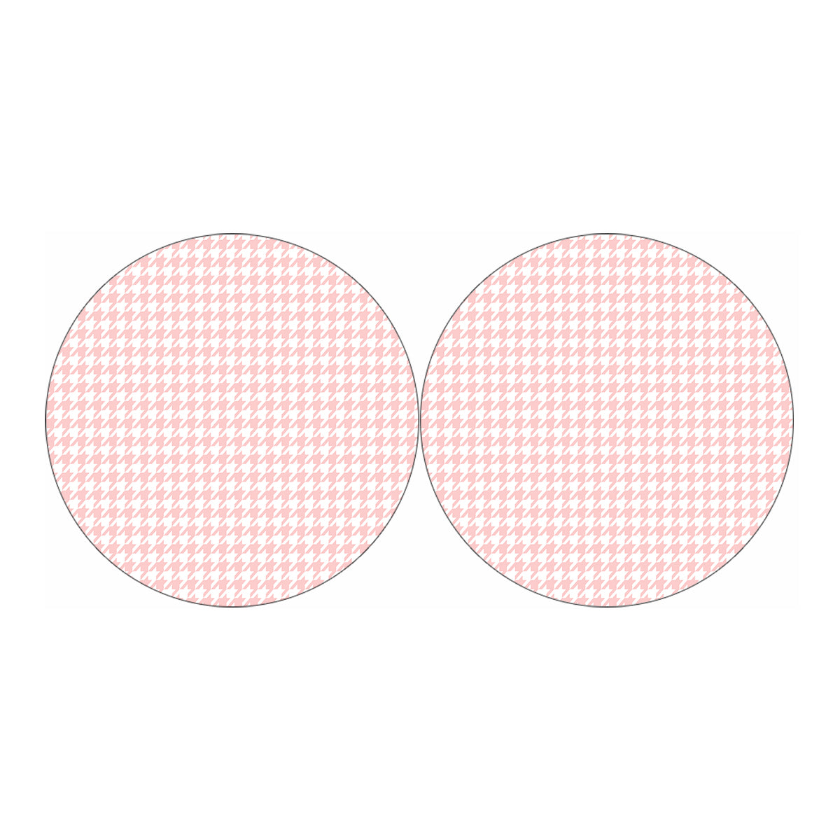 Pastel Pink And White Houndstooth Print Car Coasters