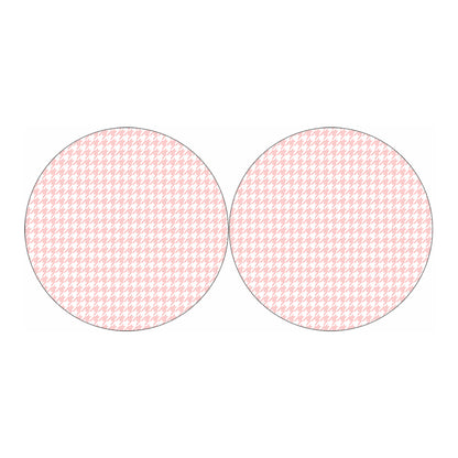 Pastel Pink And White Houndstooth Print Car Coasters