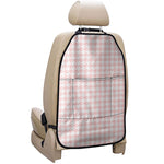 Pastel Pink And White Houndstooth Print Car Seat Organizers