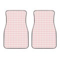 Pastel Pink And White Houndstooth Print Front Car Floor Mats
