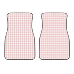 Pastel Pink And White Houndstooth Print Front Car Floor Mats