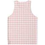 Pastel Pink And White Houndstooth Print Men's Tank Top