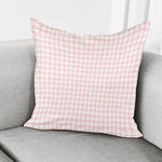 Pastel Pink And White Houndstooth Print Pillow Cover