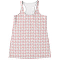 Pastel Pink And White Houndstooth Print Women's Racerback Tank Top