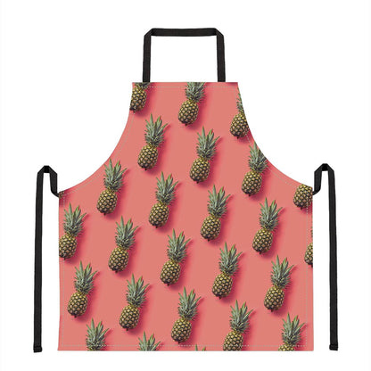 Pastel Pink Pineapple Pattern Print Apron
