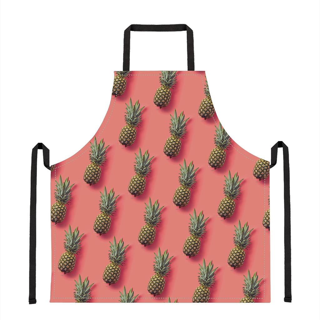 Pastel Pink Pineapple Pattern Print Apron