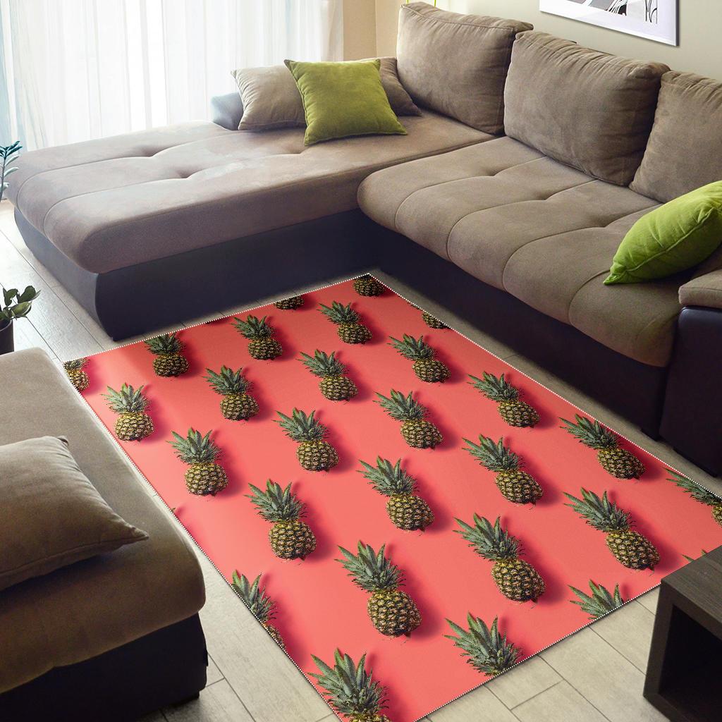 Pastel Pink Pineapple Pattern Print Area Rug GearFrost