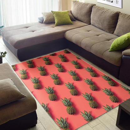 Pastel Pink Pineapple Pattern Print Area Rug GearFrost