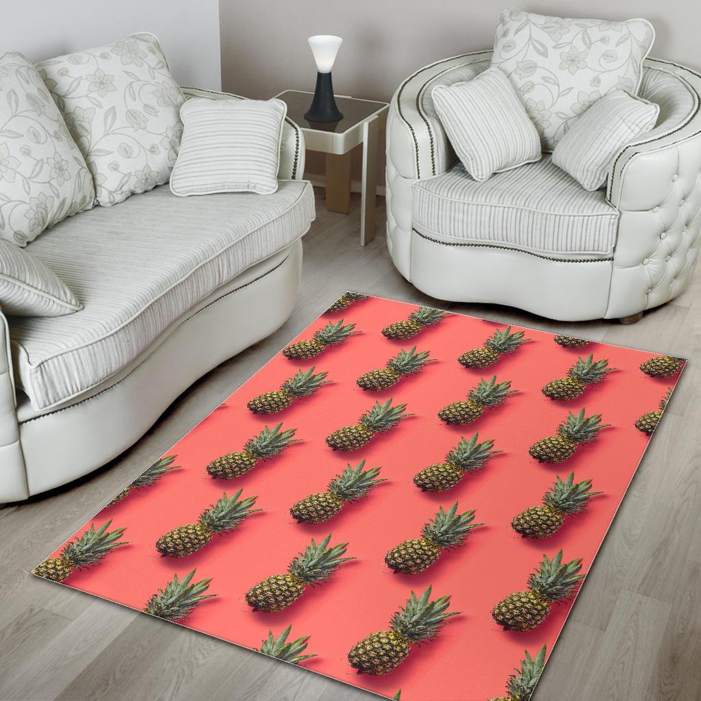 Pastel Pink Pineapple Pattern Print Area Rug GearFrost