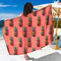 Pastel Pink Pineapple Pattern Print Beach Sarong Wrap