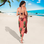 Pastel Pink Pineapple Pattern Print Beach Sarong Wrap
