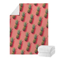 Pastel Pink Pineapple Pattern Print Blanket