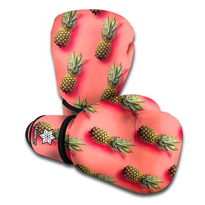 Pastel Pink Pineapple Pattern Print Boxing Gloves