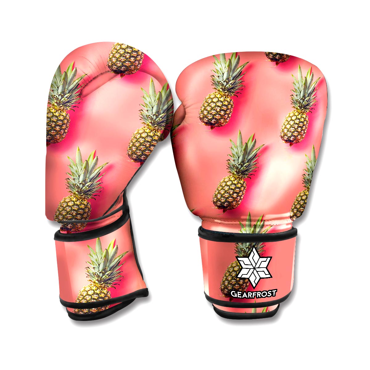 Pastel Pink Pineapple Pattern Print Boxing Gloves