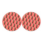 Pastel Pink Pineapple Pattern Print Car Coasters