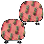 Pastel Pink Pineapple Pattern Print Car Headrest Covers