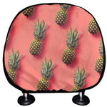 Pastel Pink Pineapple Pattern Print Car Headrest Covers