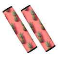 Pastel Pink Pineapple Pattern Print Car Seat Belt Covers
