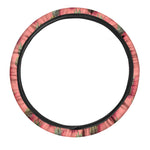 Pastel Pink Pineapple Pattern Print Car Steering Wheel Cover