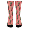 Pastel Pink Pineapple Pattern Print Crew Socks
