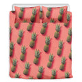 Pastel Pink Pineapple Pattern Print Duvet Cover Bedding Set