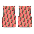 Pastel Pink Pineapple Pattern Print Front Car Floor Mats