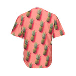 Pastel Pink Pineapple Pattern Print Men's Baseball Jersey