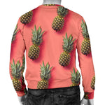 Pastel Pink Pineapple Pattern Print Men's Crewneck Sweatshirt GearFrost