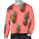 Pastel Pink Pineapple Pattern Print Men's Crewneck Sweatshirt GearFrost