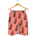 Pastel Pink Pineapple Pattern Print Men's Shorts