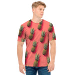 Pastel Pink Pineapple Pattern Print Men's T-Shirt