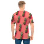 Pastel Pink Pineapple Pattern Print Men's T-Shirt