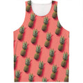 Pastel Pink Pineapple Pattern Print Men's Tank Top