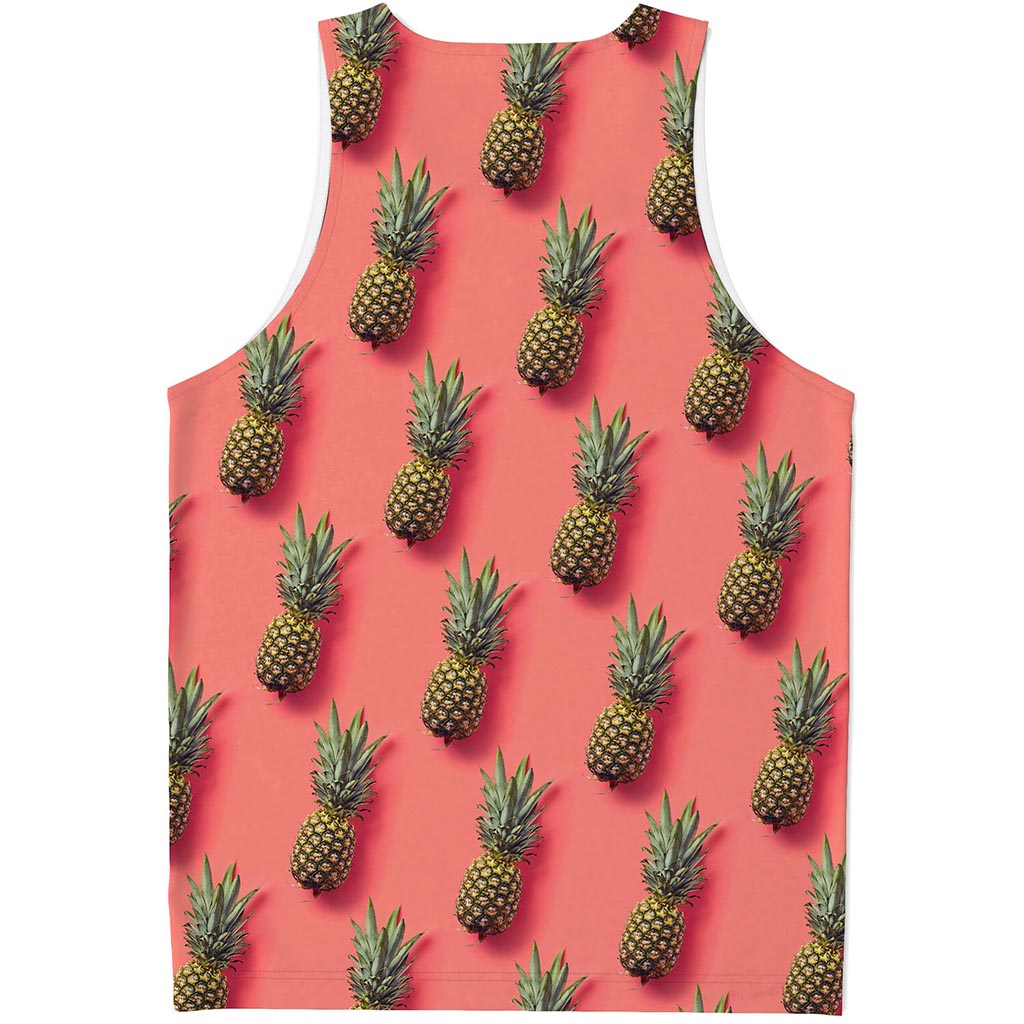 Pastel Pink Pineapple Pattern Print Men's Tank Top