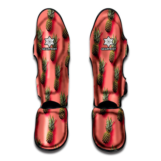 Pastel Pink Pineapple Pattern Print Muay Thai Shin Guard