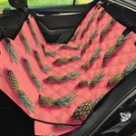 Pastel Pink Pineapple Pattern Print Pet Car Back Seat Cover
