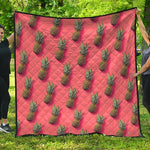Pastel Pink Pineapple Pattern Print Quilt
