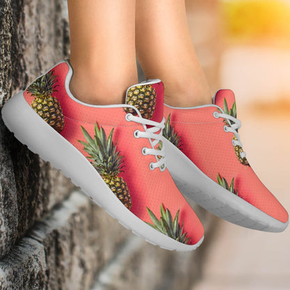 Pastel Pink Pineapple Pattern Print Sport Shoes GearFrost