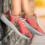 Pastel Pink Pineapple Pattern Print Sport Shoes GearFrost