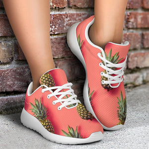 Pastel Pink Pineapple Pattern Print Sport Shoes GearFrost