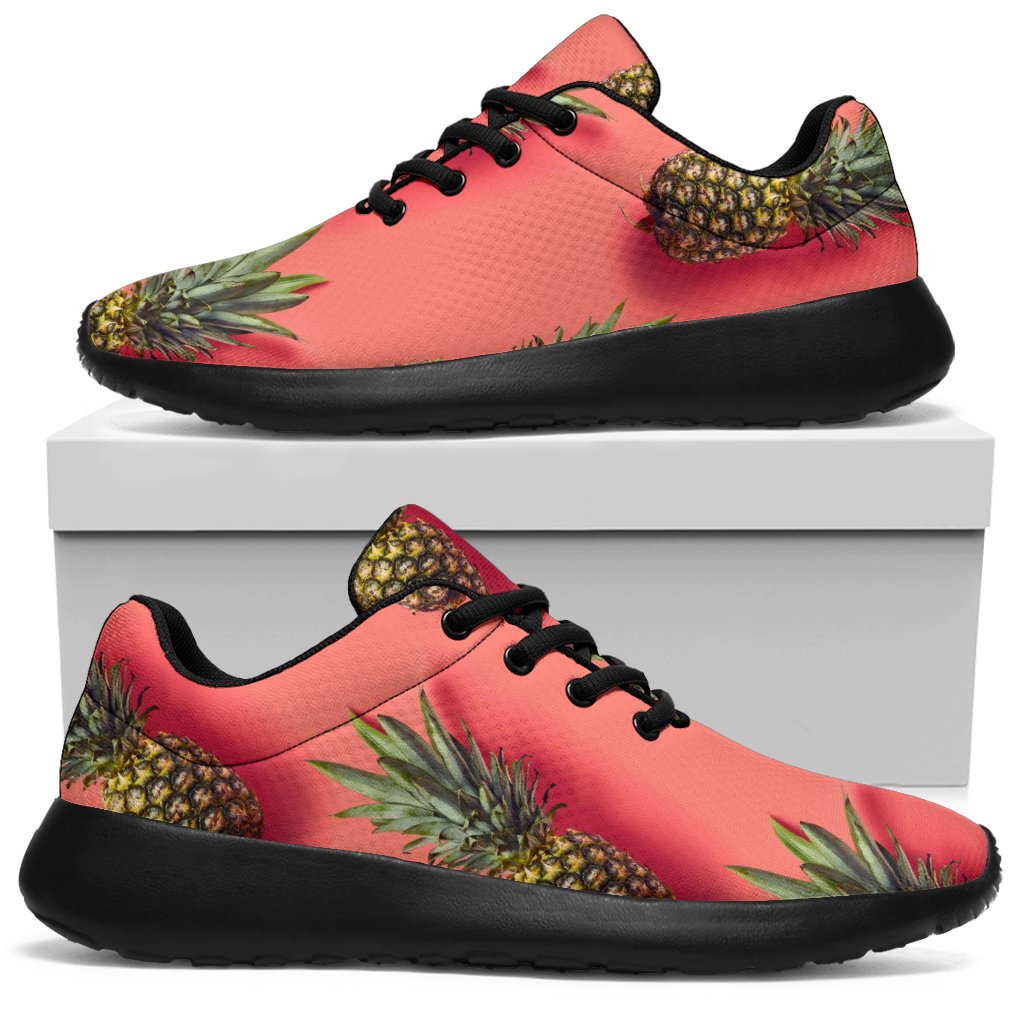 Pastel Pink Pineapple Pattern Print Sport Shoes GearFrost