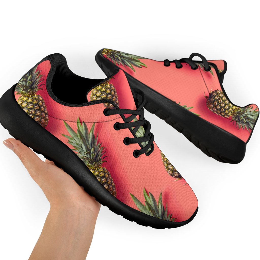 Pastel Pink Pineapple Pattern Print Sport Shoes GearFrost