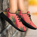 Pastel Pink Pineapple Pattern Print Sport Shoes GearFrost